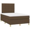 vidaXL Boxspring met matras stof donkerbruin 120x190 cm
