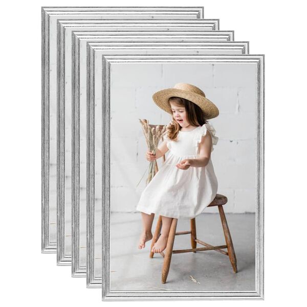 vidaXL Fotolijsten 5 st voor wand 70x90cm MDF zilverkleurig
