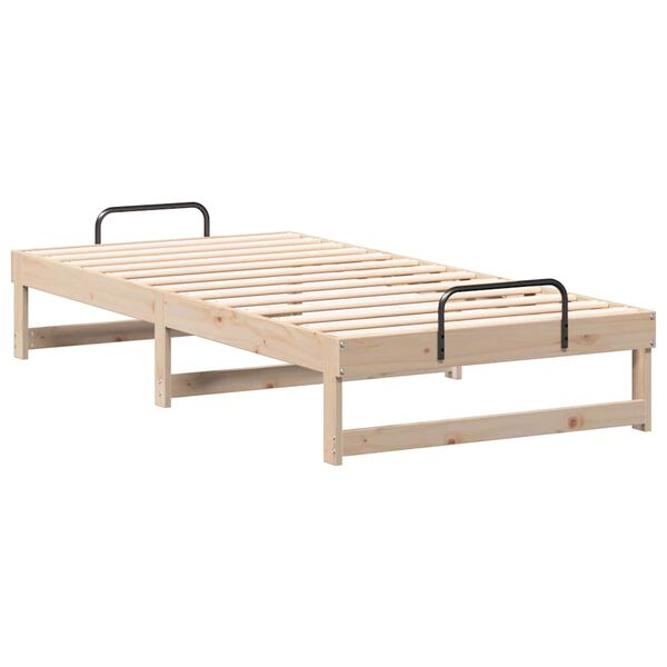 vidaXL Bedframe Bruin 75 x 190 cm Massief grenenhout