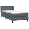 vidaXL Boxspring met matras fluweel donkergrijs 80x210 cm