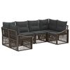 vidaXL Tuinbankenset 6 st 6-Aantal zitplaatsen Grijs poly rattan