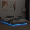 vidaXL Bedframe met LED-verlichting grijs sonoma eikenkleur 140x190 cm