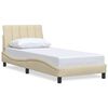 vidaXL Bedframe zonder matras "Hanko" 90x190 cm stof crèmekleurig