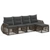 vidaXL Tuinbankenset 5 st Grijs en Donkergrijs poly rattan