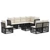 vidaXL Tuinbankenset 9 pcs Zwart poly rattan