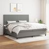 vidaXL Boxspring met matras stof donkergrijs 200x200 cm