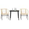 vidaXL 3-delige Tuinset poly rattan glas bruin