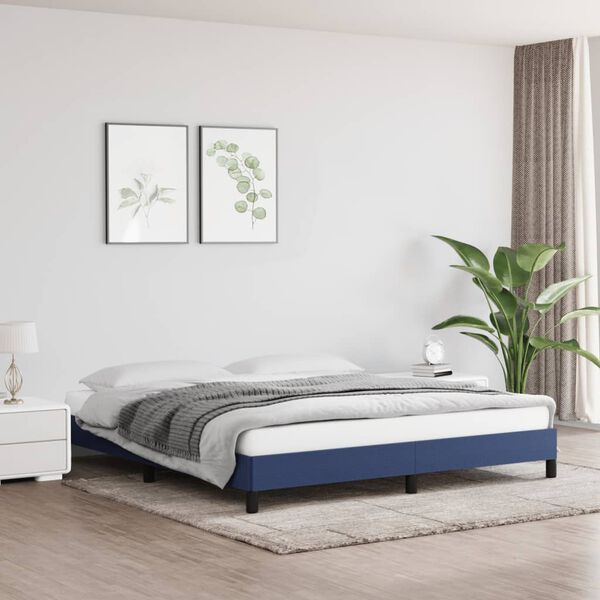 vidaXL Bedframe zonder matras stof blauw 180x200 cm