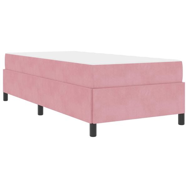 vidaXL Bedframe met matras Roze 90 x 200 cm Stof