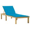 vidaXL Ligbed met blauw kussen ge&iuml;mpregneerd grenenhout