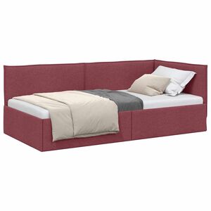 vidaXL Hoekbedframe Wijnrood 80 x 200 cm Stof