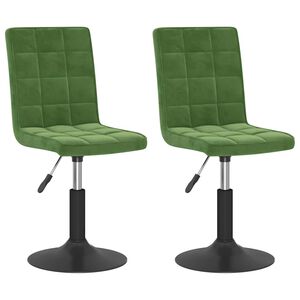 vidaXL Eetkamerstoelen draaibaar 2 st fluweel donkergroen