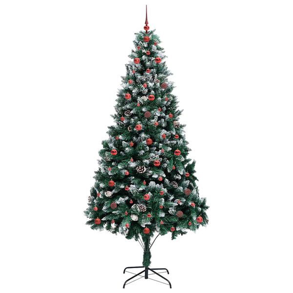 vidaXL Kunstkerstboom Groen 240 cm PVC en Staal en Kunststof