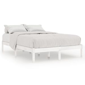 vidaXL Bedframe massief grenenhout wit 140x190 cm