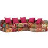 vidaXL Poef vierzits modulair stof patchwork