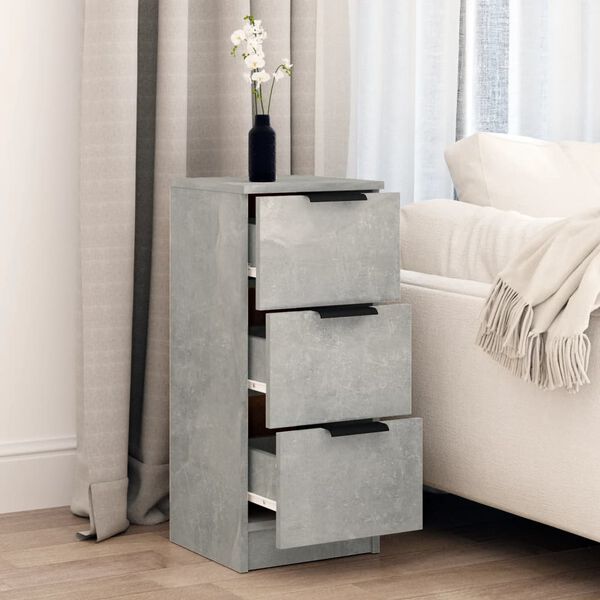 vidaXL Dressoir 30x30x70 cm bewerkt hout betongrijs