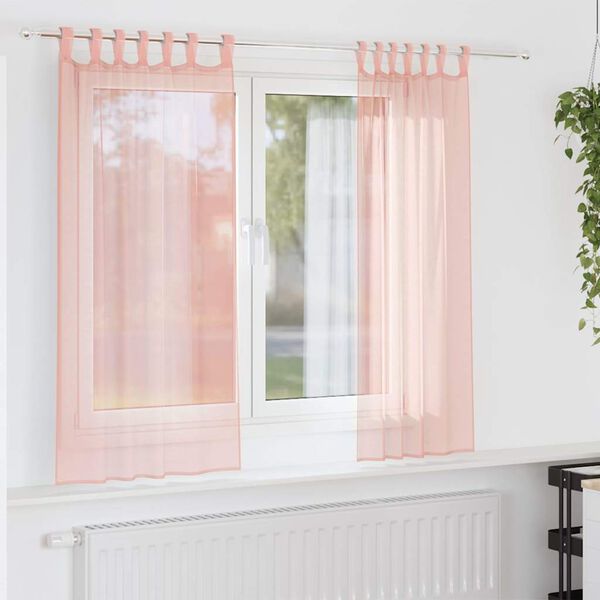 vidaXL Gordijnen met lussen 2 st 140x175 cm roze