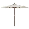 vidaXL Parasol met houten paal 299x240 cm zandkleurig