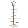 vidaXL Metalen kerstboom KUOPIO 60 cm Warmwit Staal Zwart