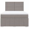 vidaXL Boxspring met matras stof taupe 160x200 cm