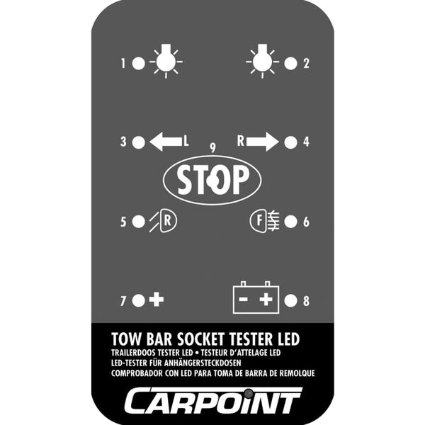 Carpoint Trekhaakstekkertester 12 V LED zwart