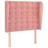 vidaXL Hoofdbord met randen 93x23x118/128 cm fluweel roze