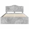 vidaXL Bedframe met hoofdeinde Beton 140 x 190 cm Massief grenenhout