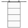 vidaXL Schuifdeur met beslagset 102,5x205 cm ESG glas zwart