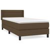 vidaXL Boxspring met matras stof donkerbruin 80x200 cm