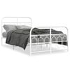 vidaXL Bedframe met hoofd- en voeteneinde metaal wit 120 x 190 cm