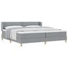 vidaXL Boxspringbed met hoofdeinde Lichtgrijs 200 x 200 cm Stof
