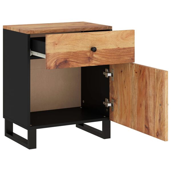 vidaXL Nachtkastje 50x33x60 cm massief acaciahout en bewerkt hout