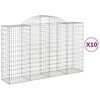 vidaXL Schanskorven 10 st gewelfd 200x50x120/140 cm ijzer
