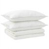 vidaXL Dekbed en Kussen Set 3 st 140x220 cm Zomer 140 GSM Wol Wit