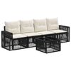 vidaXL Tuinbankenset 5 st Zwart en Cream Wit poly rattan