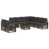 vidaXL Tuinbankenset Verstelbaar 10 pcs Grijs poly rattan