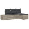 vidaXL Tuin Sofa Set 4 st Lichtgrijs poly rattan