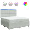 vidaXL Boxspring met matras fluweel lichtgrijs 180x200 cm