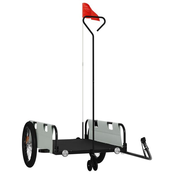 vidaXL Fietstrailer oxford stof en ijzer grijs en zwart