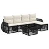 vidaXL Tuinbankenset 6 st Zwart en Cream Wit poly rattan