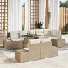 vidaXL Tuin Sofa Set met kussen met opslag 9 pcs beige en cr&egrave;mekleurig