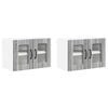 vidaXL Wandglas cabinet LUCCA 2 st Grijs sonoma Bewerkt hout