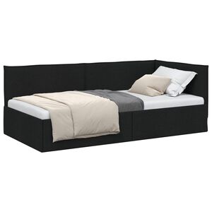 vidaXL Hoekbedframe met hoofdeinde Zwart 80 x 200 cm Fluweel