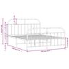 vidaXL Bedframe met hoofd- en voeteneinde metaal wit 135x190 cm