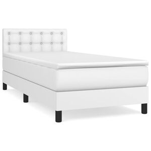 vidaXL Boxspring met matras kunstleer wit 80x200 cm