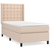 vidaXL Boxspring met matras kunstleer cappuccinokleurig 100x200 cm