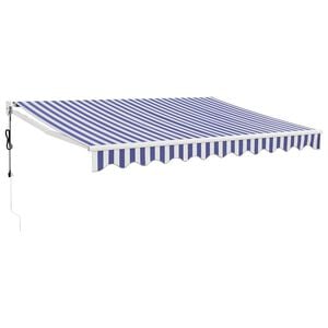 vidaXL Luifel automatisch uitschuifbaar 3x2,5 m blauw en wit