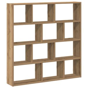 vidaXL Wandschap kubus 12 vakken bewerkt hout artisanaal eikenkleurig