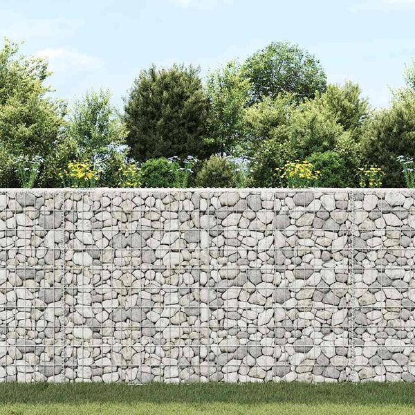 vidaXL Gabion plantenbak trapezium 150x20x100 cm gegalvaniseerd staal