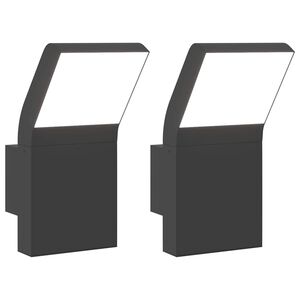 vidaXL Buitenwandlampen 2 st LED gegoten aluminium zwart